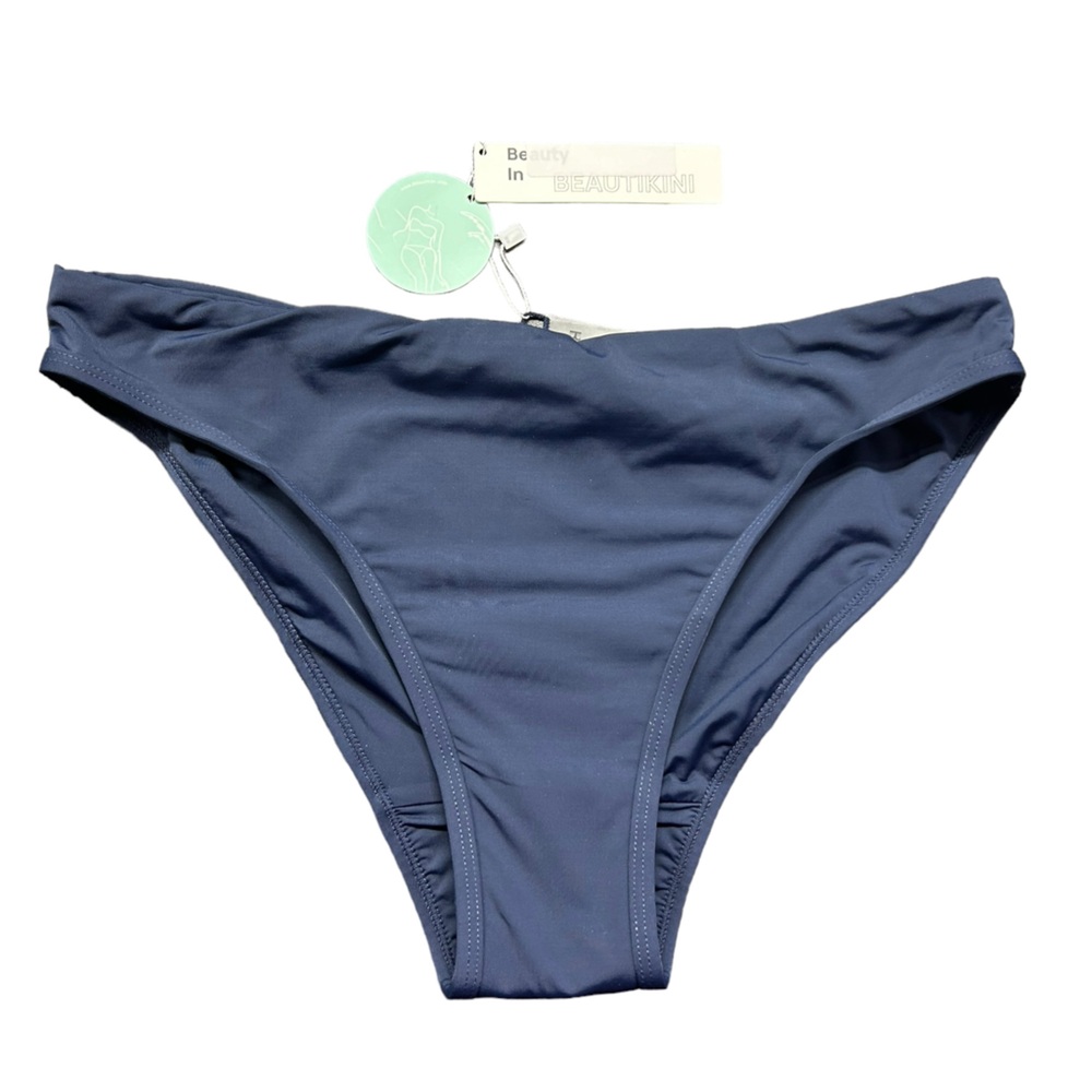 BEAUTIKINI womens navy blue leak proof bikini swim bottoms size medium NWT